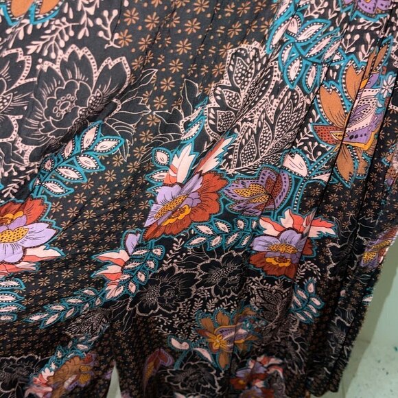 JAASE Maxi Wrap Dress Size Medium Purple Haze Multicolor Bohemian Floral Rayon - Picture 9 of 15